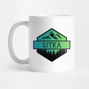 Sitka Alaska Mountains and Trees Mug